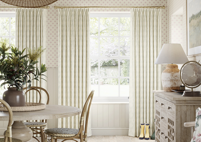 Trellis Prints, Vine and Bloom Romsey Bud Green - Made to Measure Curtains - Image 3